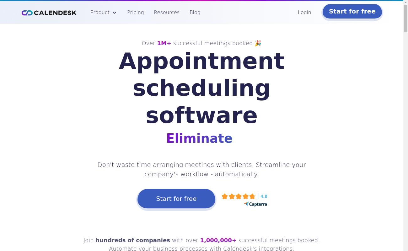 Calendesk appointment dashboard