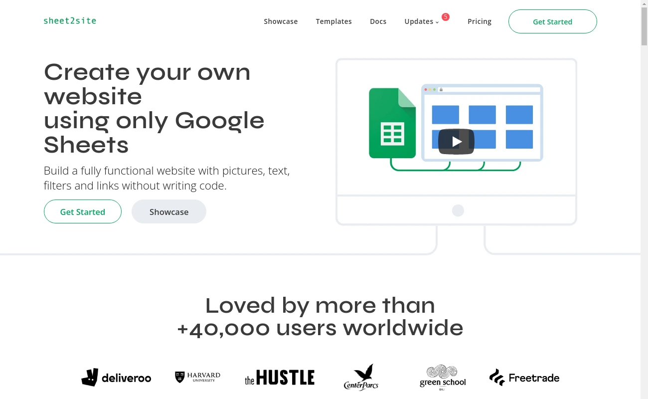 Sheet2Site Google Sheet to site workflow
