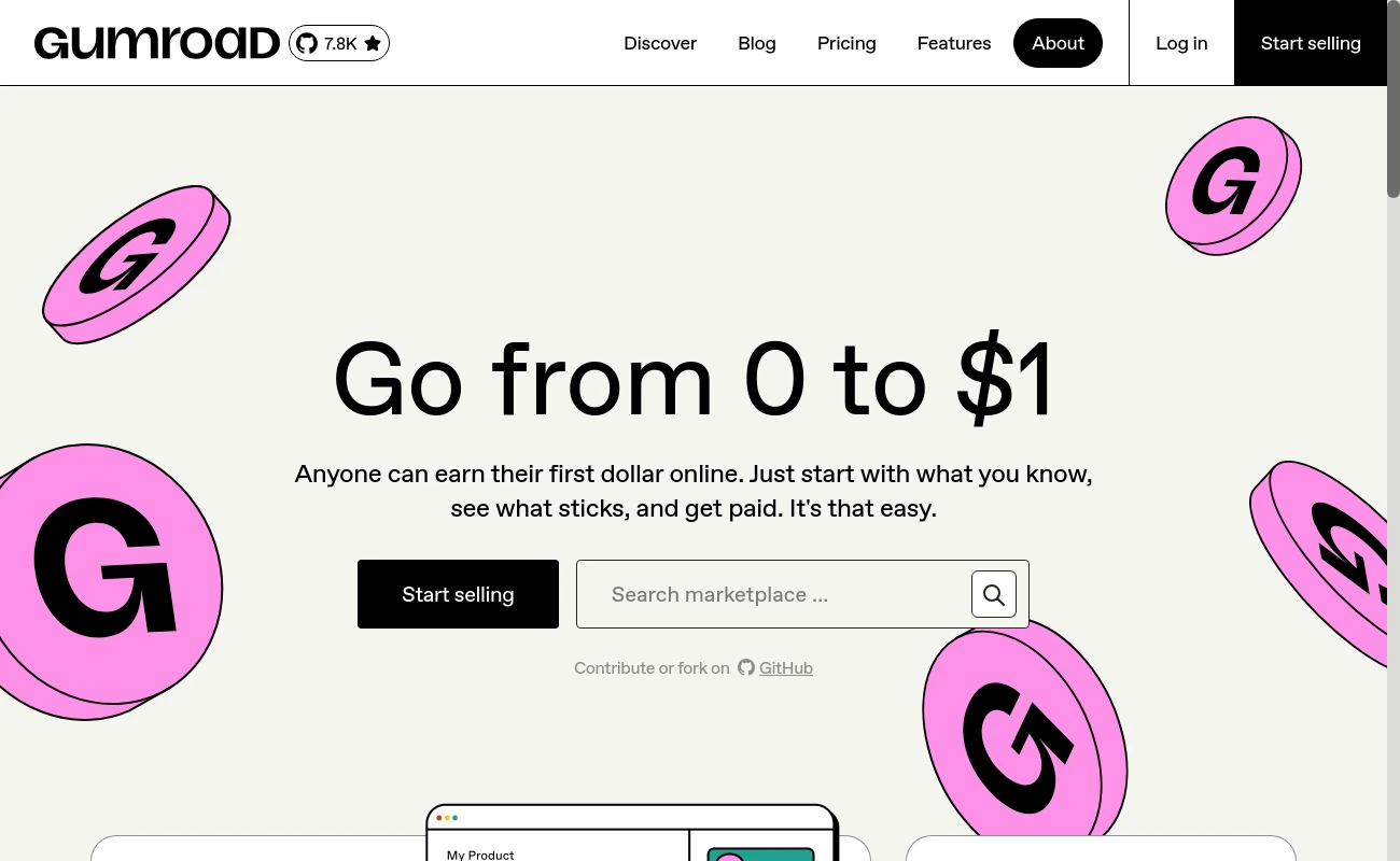 Gumroad creator dashboard